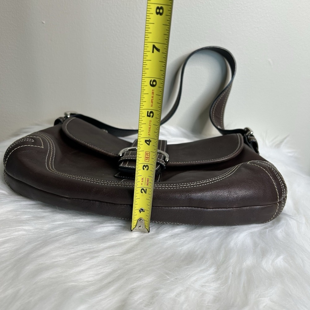 Coach Soho Buckle Flap Dark Brown Leather Shoulder Bag F10192 Good - Picture 11 of 11